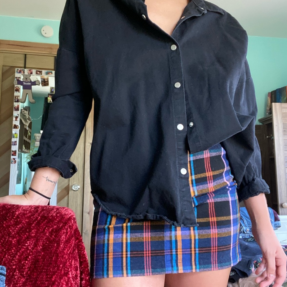 Plaid grunge mini skirt